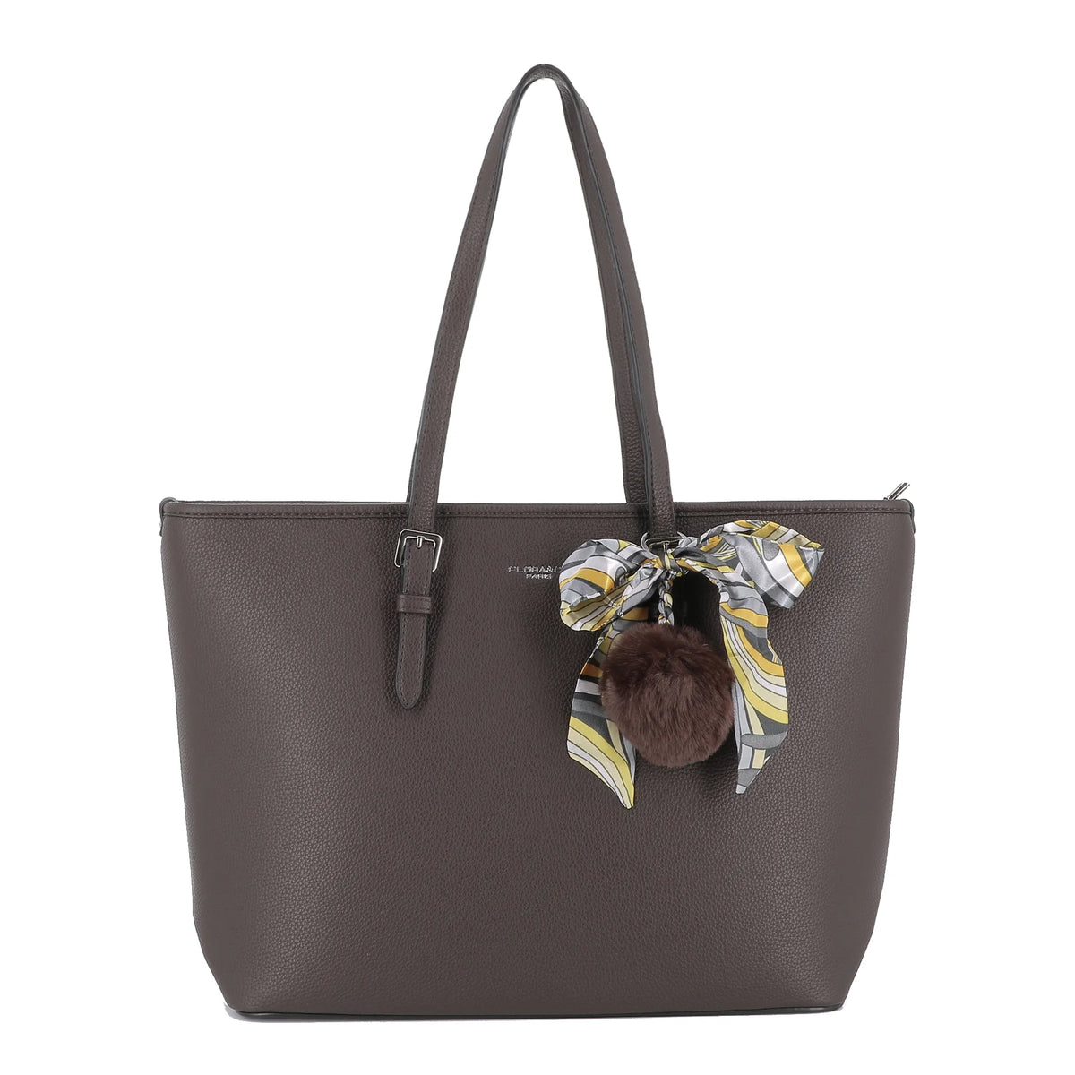 Sac à Main Femme Pompon Foulard Chocolat