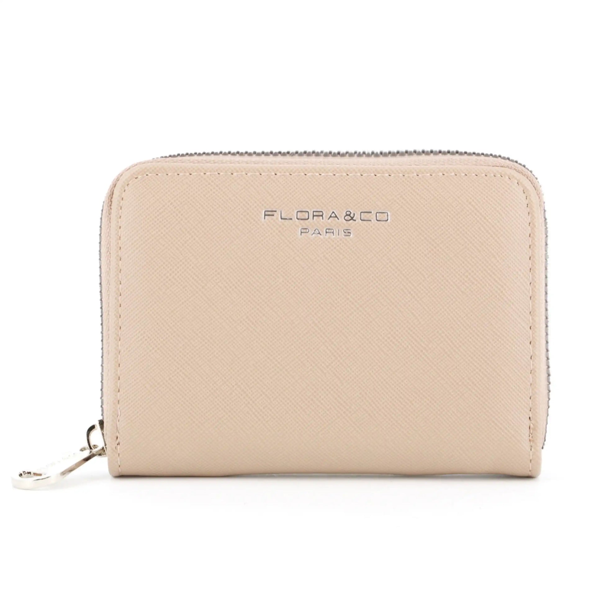 Flora & co - Portefeuille porte-carte femme saffiano beige