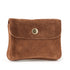 Petit porte-monnaie cartes cuir suède Marron main image