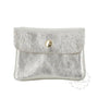 Porte-monnaie femme court cuir irisé Taupe Clair main image