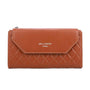 Gallantry Portefeuille longue tri-pli pu cuir matelassé camel