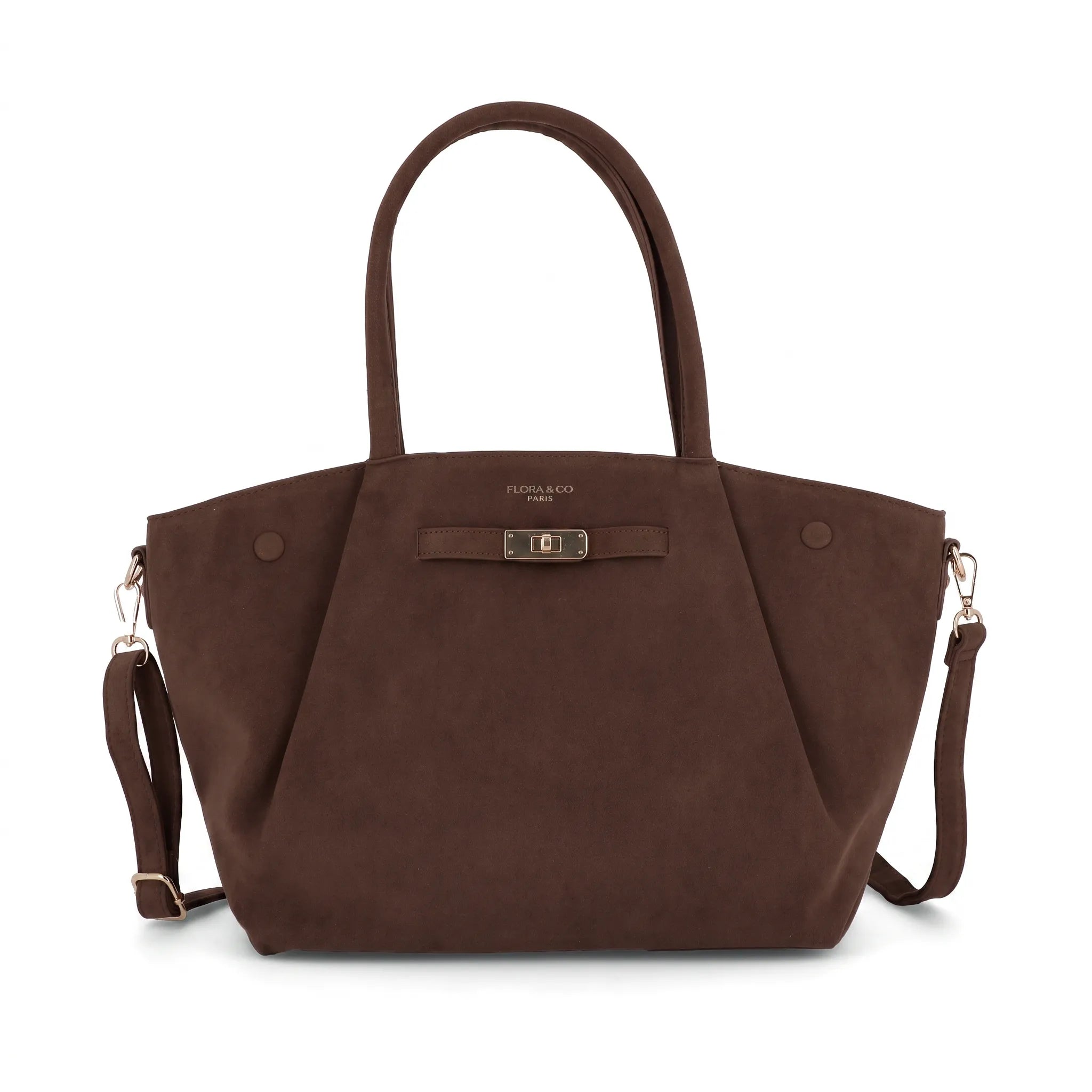Sac à main bandoulière suédé Chocolat