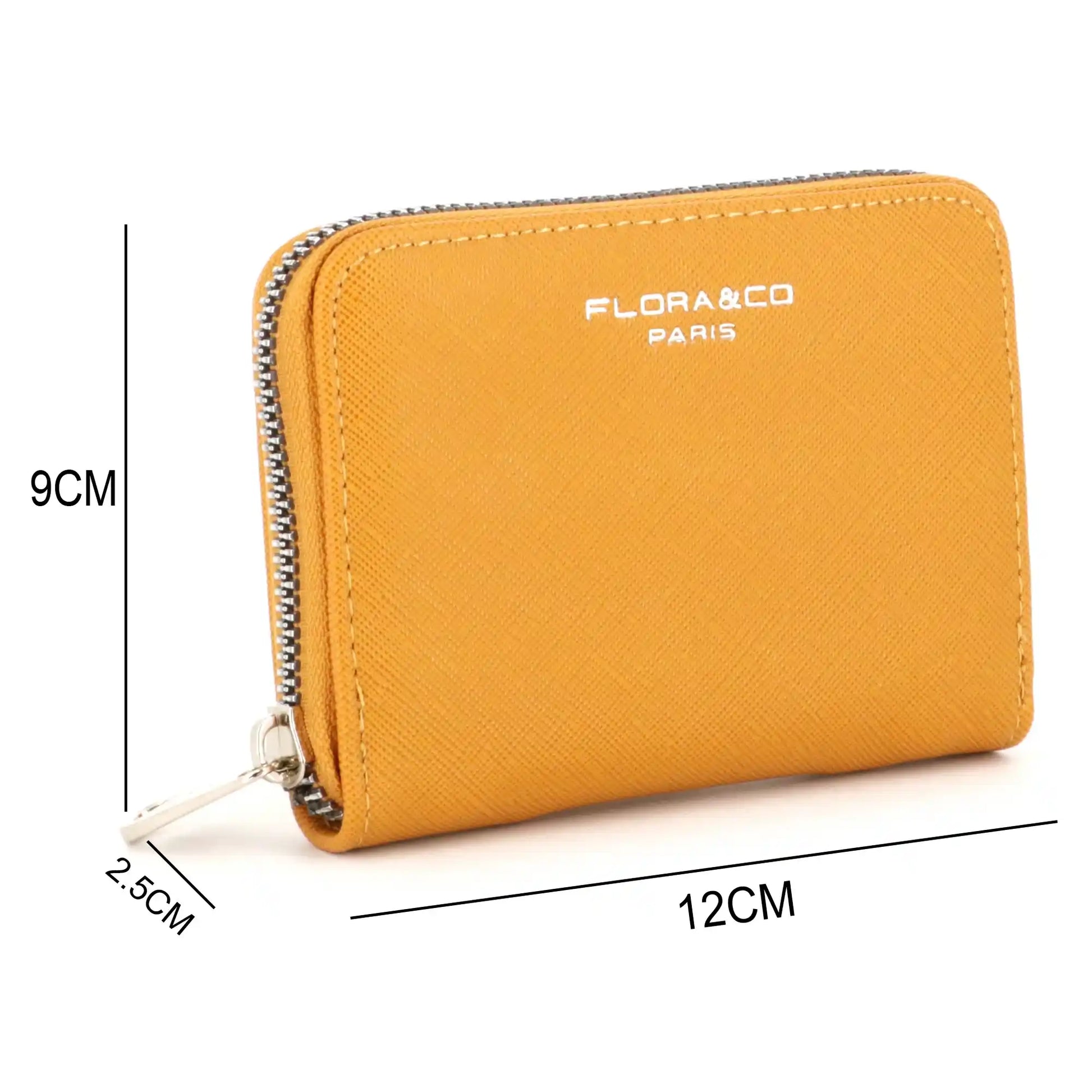 Flora & co - Portefeuille porte-carte femme saffiano moutarde