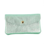 Vue princ. du Porte-monnaie cartes femme cuir irisé 051 Vert Clair par Made in Italy.