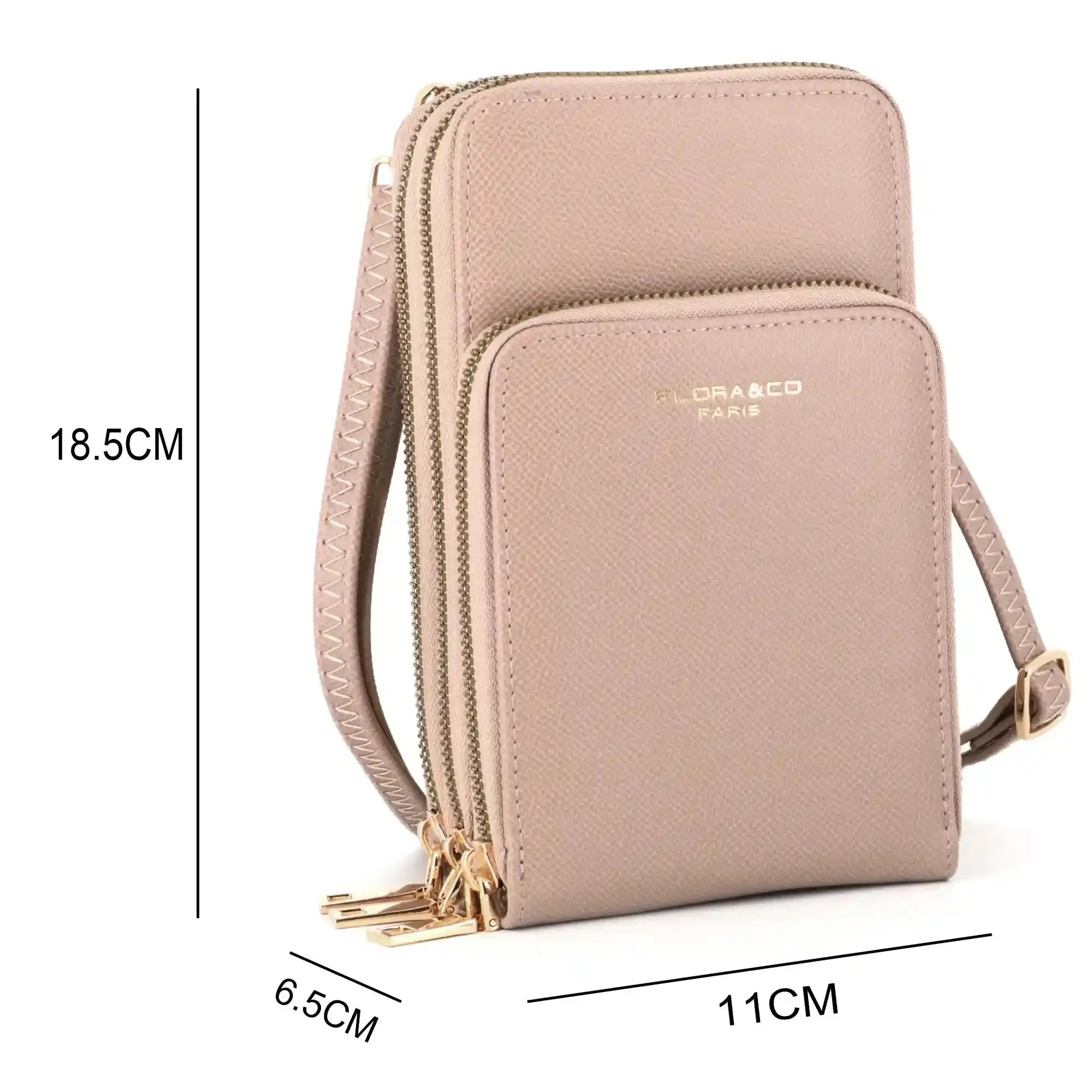 Sac bandoulière pochette téléphone 6.7 pouces Taupe Clair