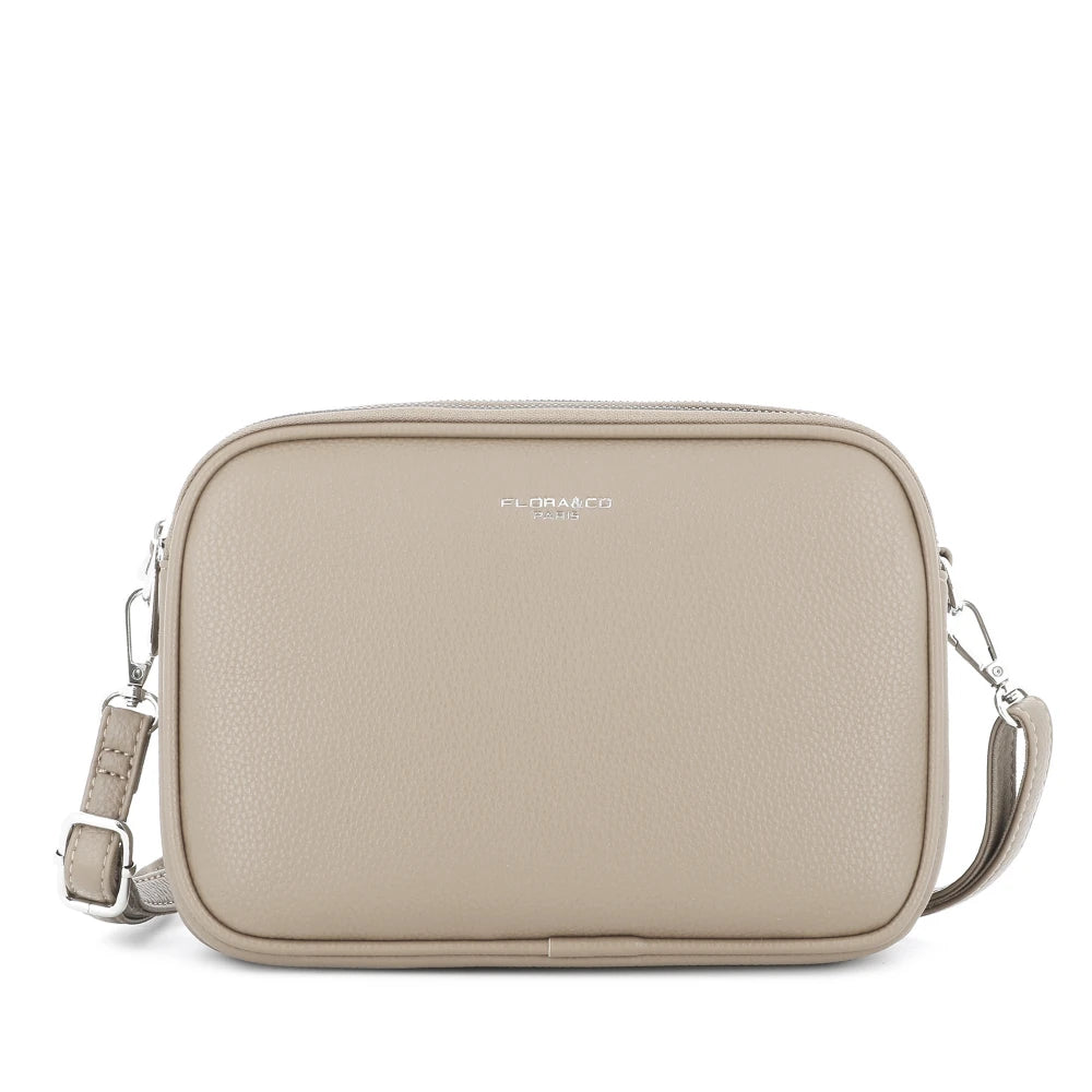 Sac bandoulières femme multipoches beige