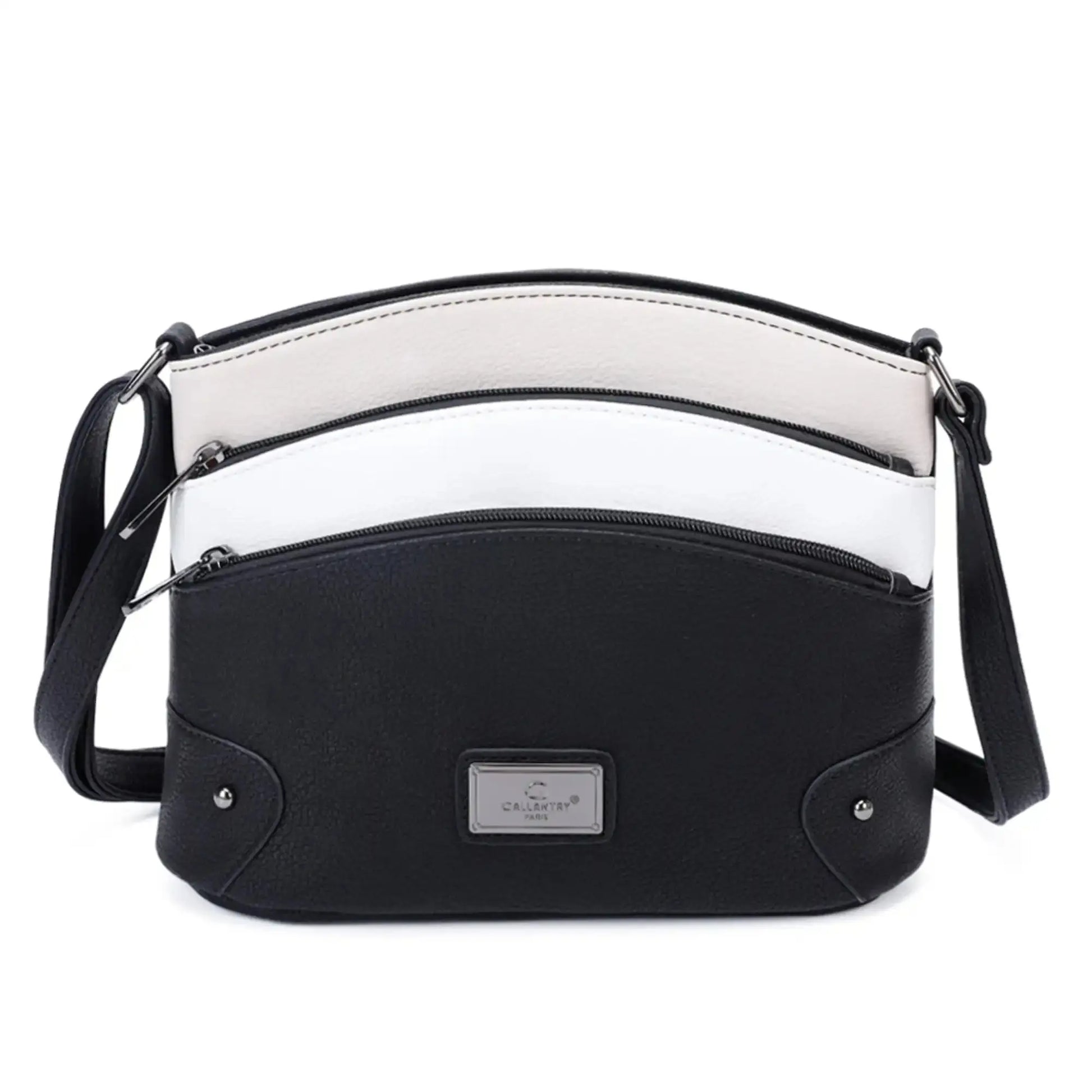 Gallantry Sac bandoulière femme multicolore grainé noir beige