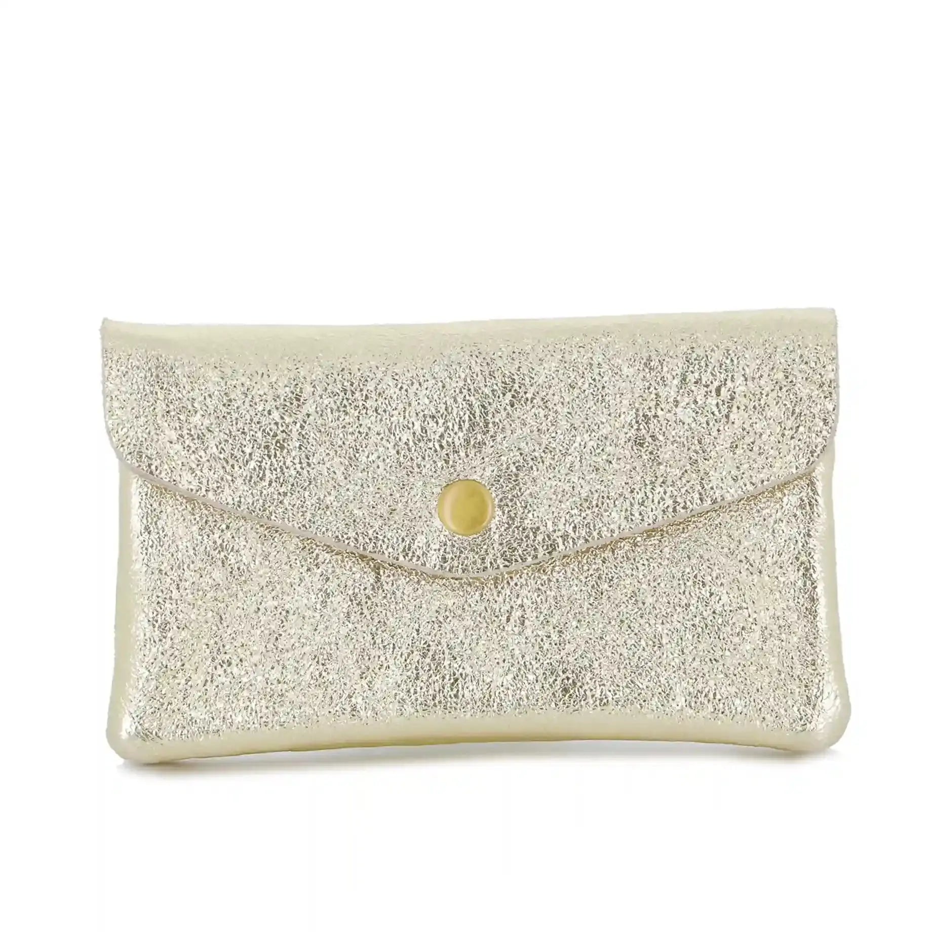 Portefeuille pochette passeport cuir isiré Doré main image