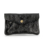 Portefeuille pochette passeport cuir irisé Noir - Crocochic