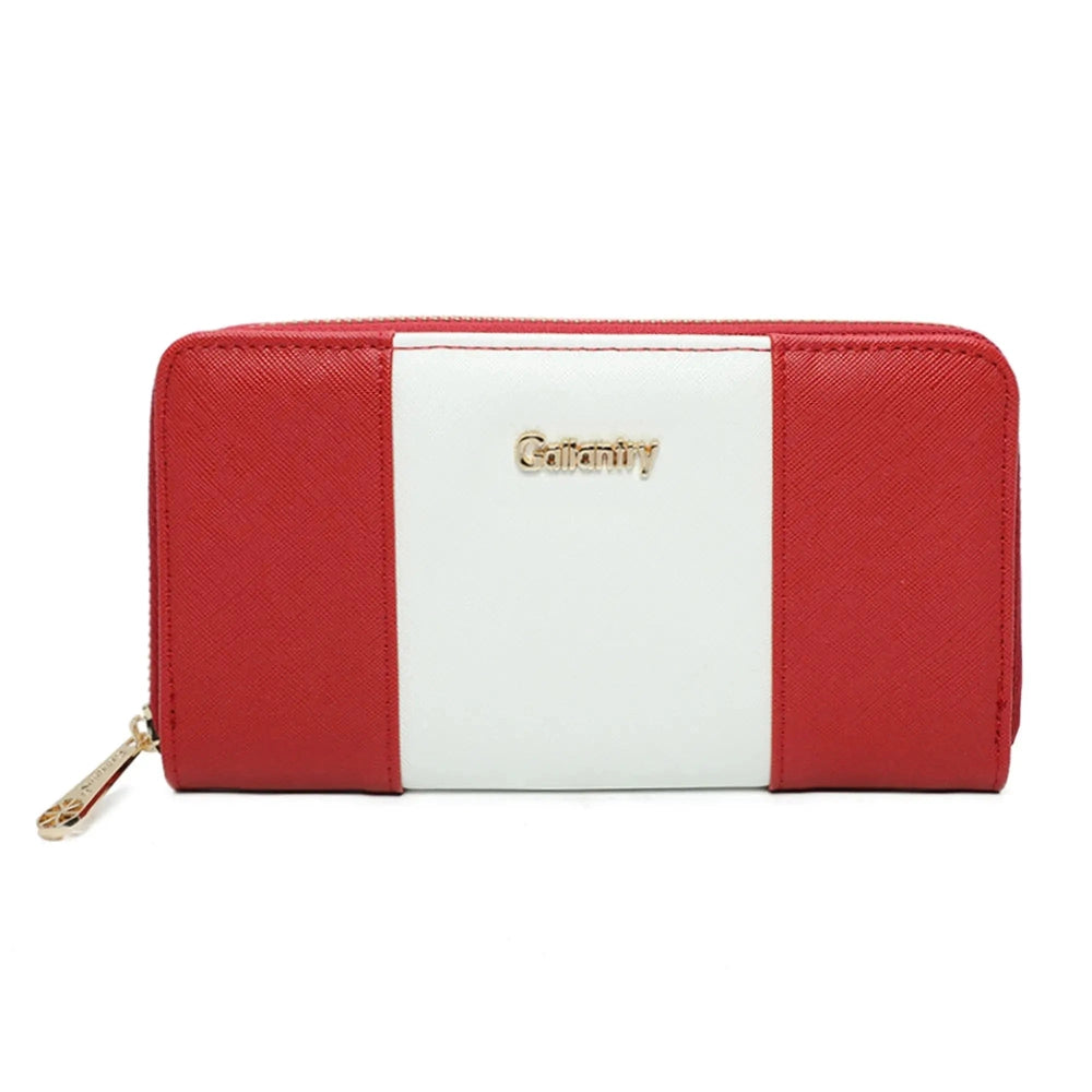 Gallantry Portefeuille tout-en-un femme bicolore rouge
