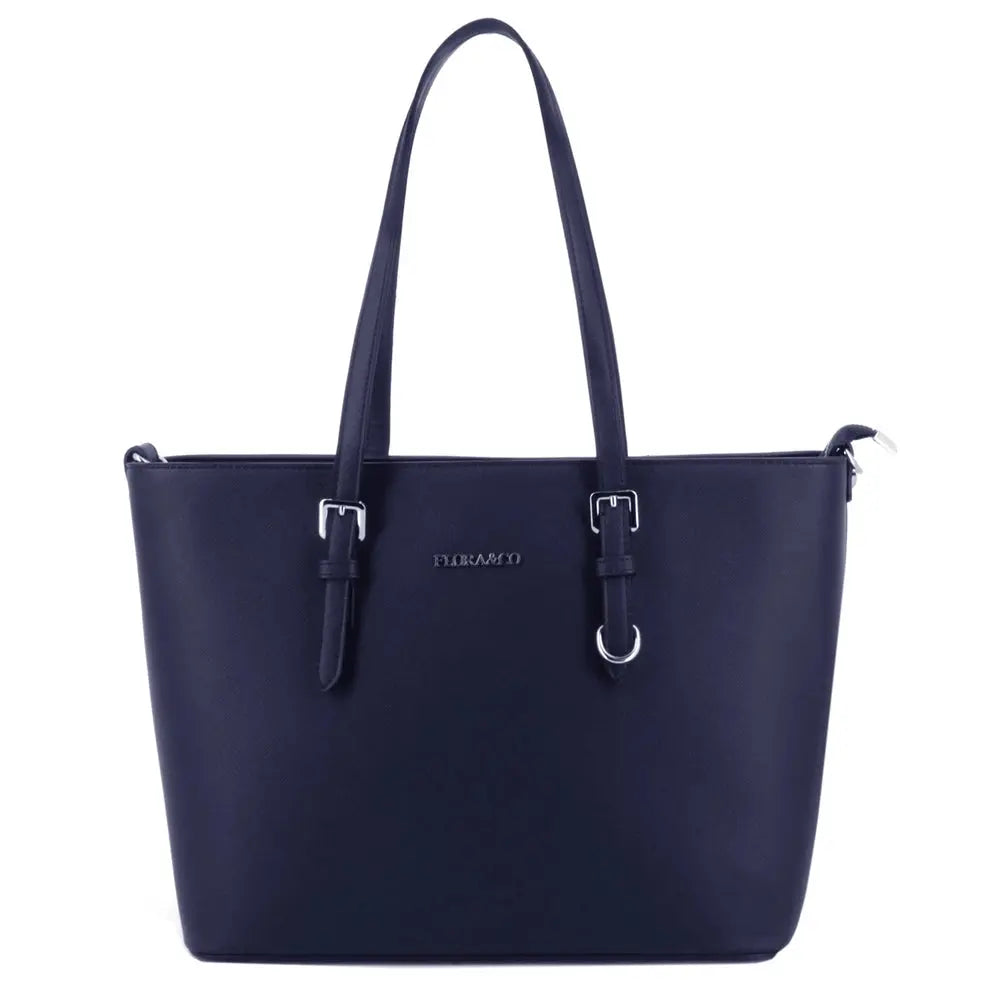 Flora & co Sac cabas femme format a4 saffiano bleu