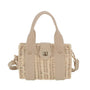 Vue princ. du Petit sac bandoulière estival en paille Beige Taupe en cuir paille par Flora & co.