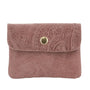Vue princ. du Porte-monnaie court cuir suède embossé 041FL Rose par Made in Italy.