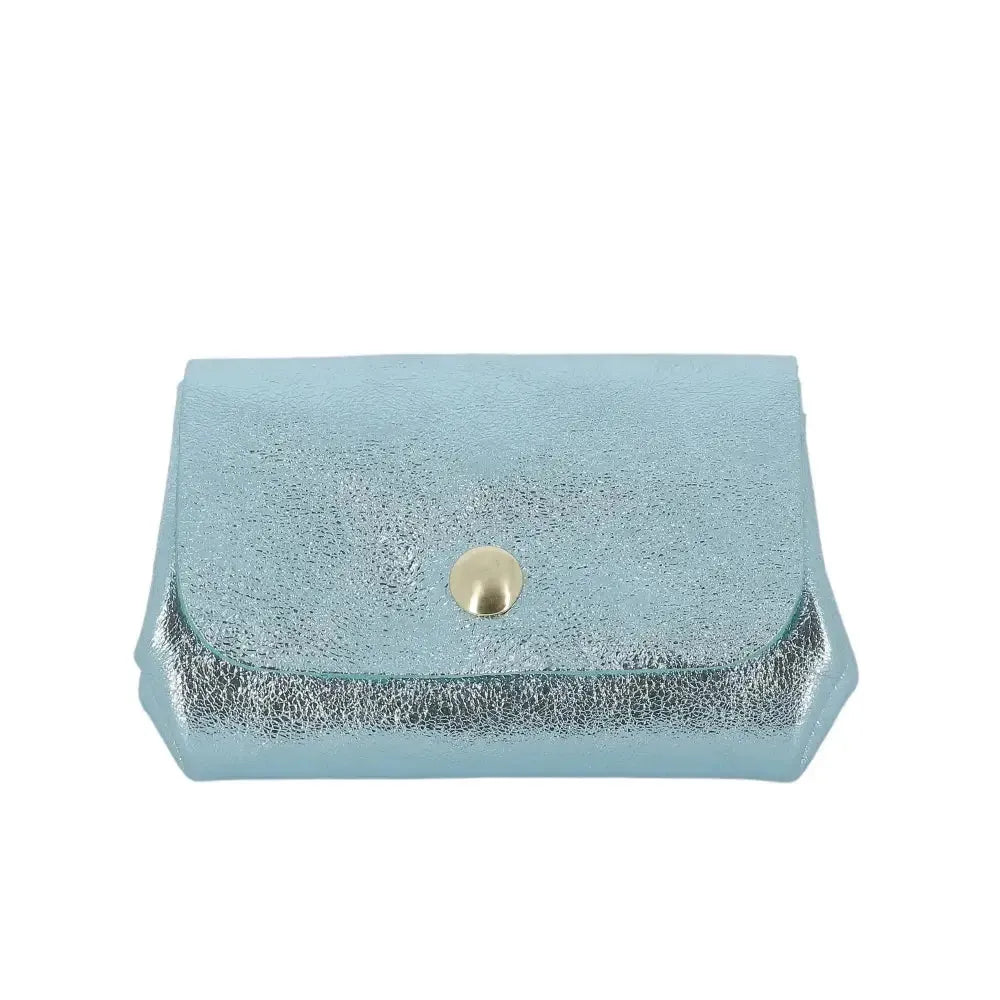 Vue princ. du Porte-monnaie cuir souple irisé 04 Turquoise par Made in Italy.