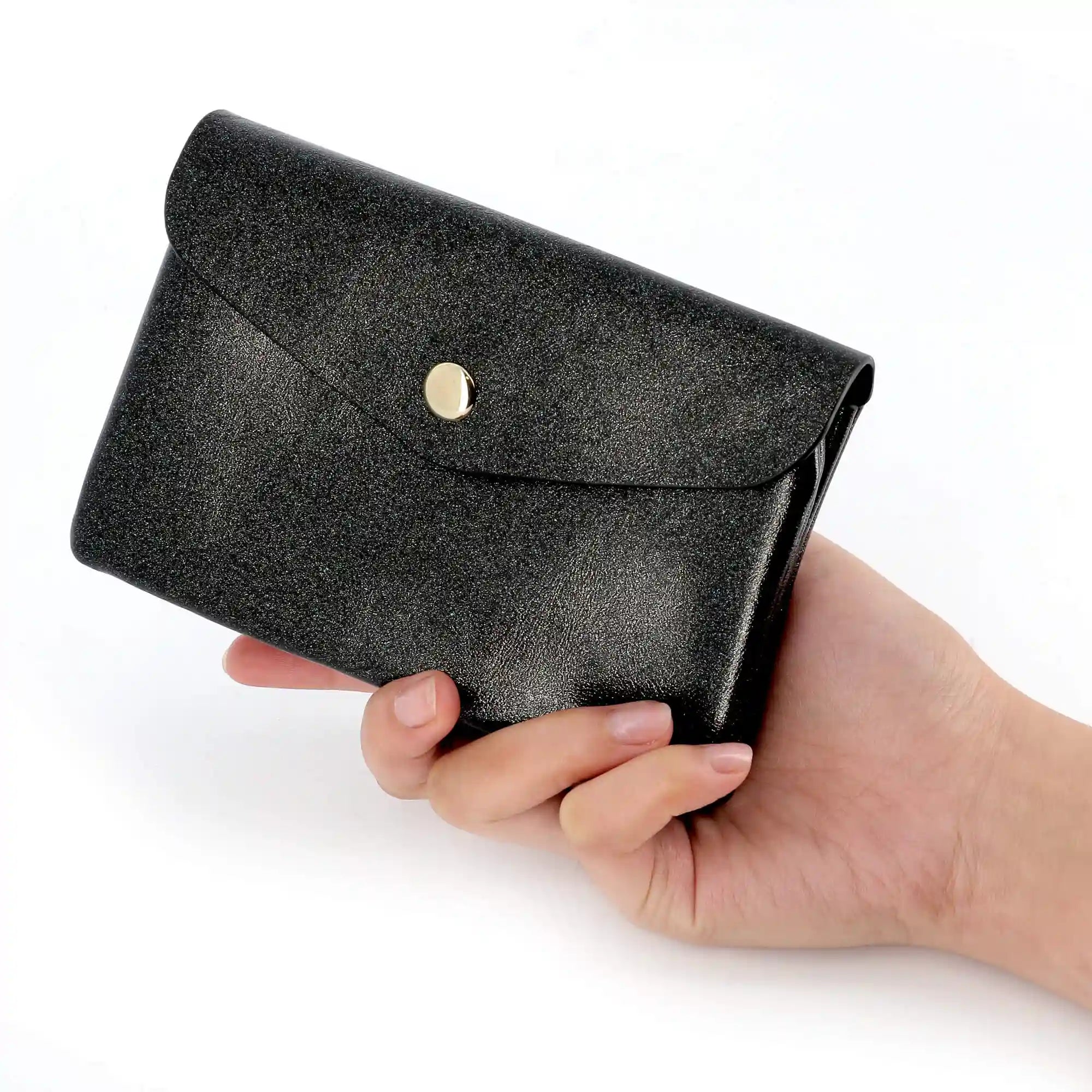 Porte-monnaie femme irisé enveloppe noir