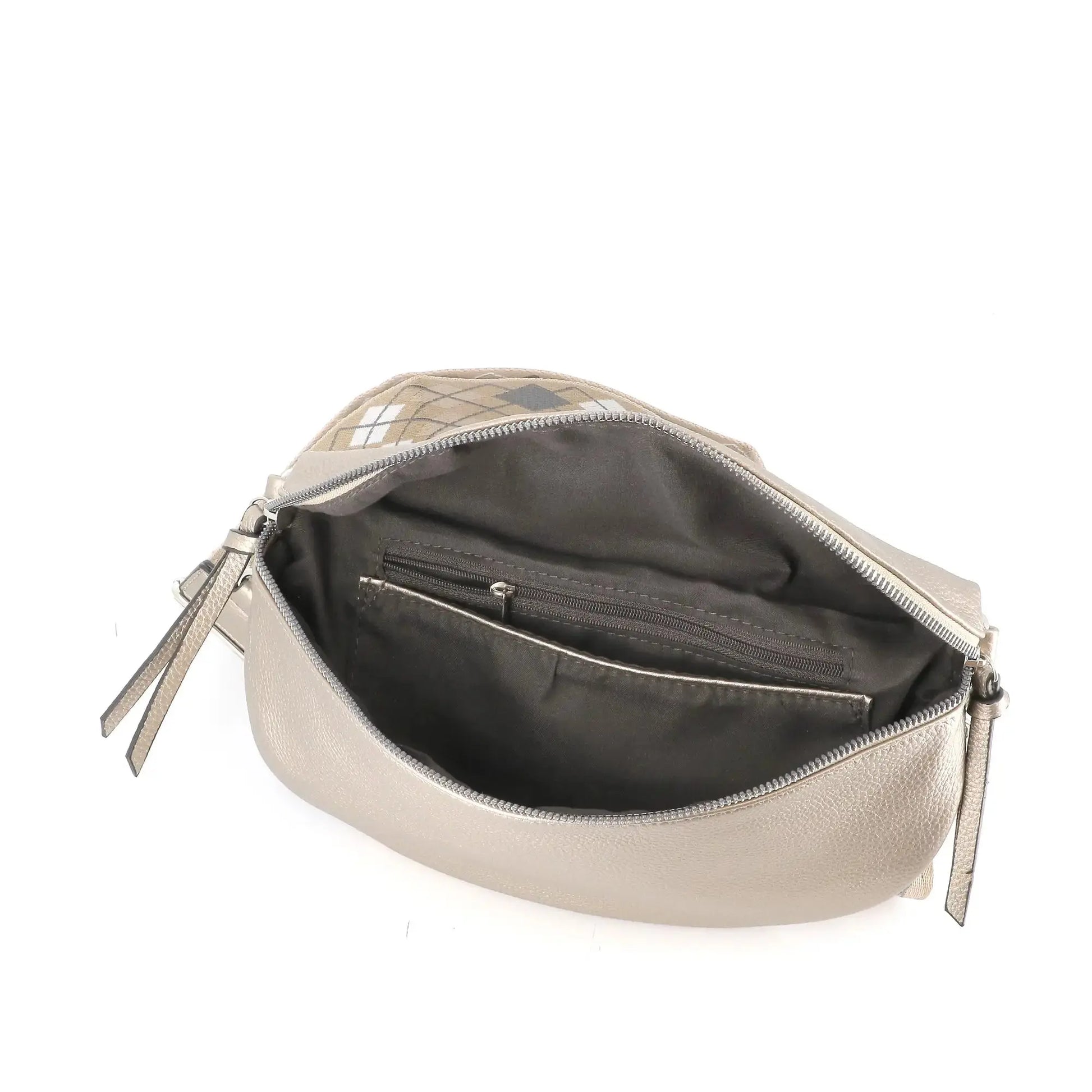 Flora & co Sac banane femme similicuir grainé ivoire