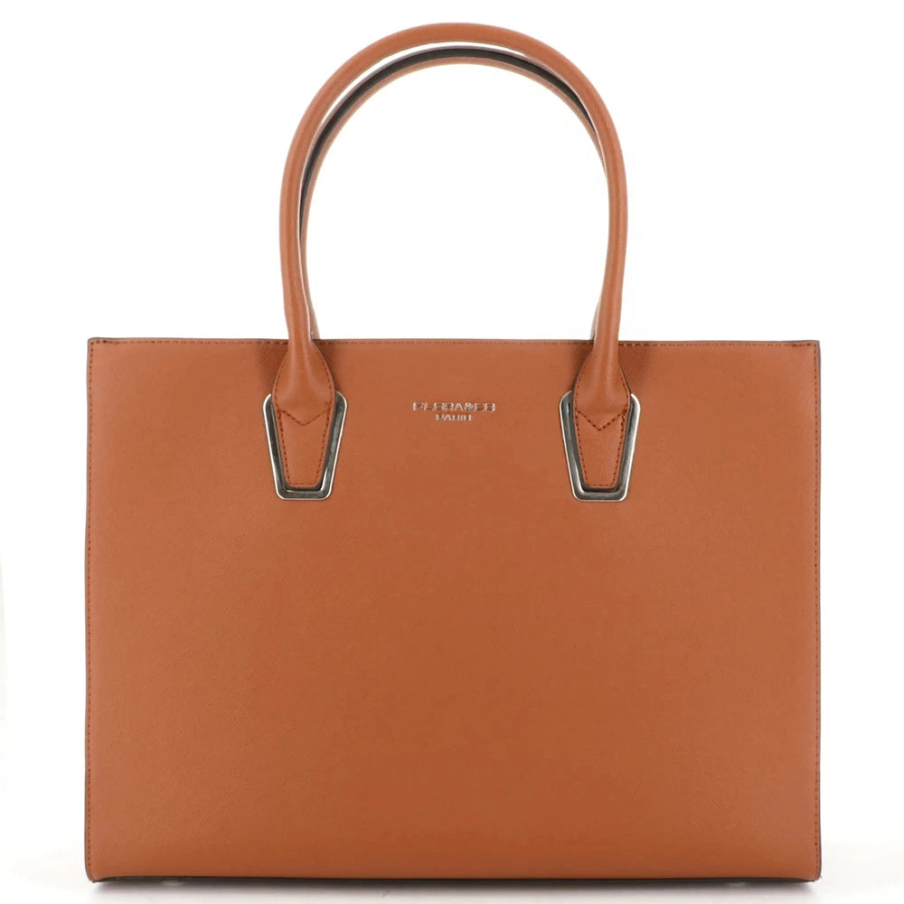 Flora & co Sac cabas femme saffiano multipoches a4 camel