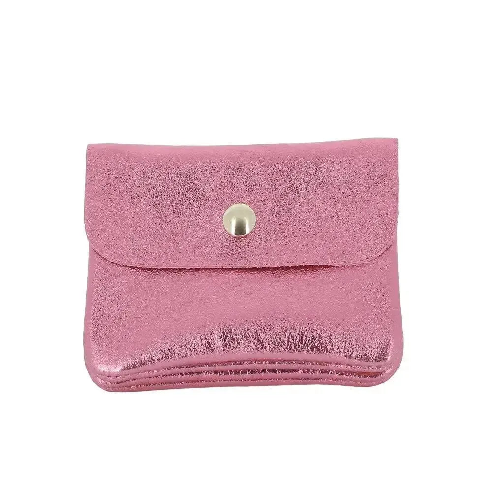 Vue princ. du Porte-monnaie femme cuir italien irisé 041 Rose Vif par Made in Italy.