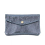Portefeuille pochette passeport cuir irisé Bleu - Crocochic