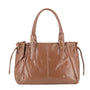 Sac cabas bowling femme simili cuir camel - vue principale | Flora & co