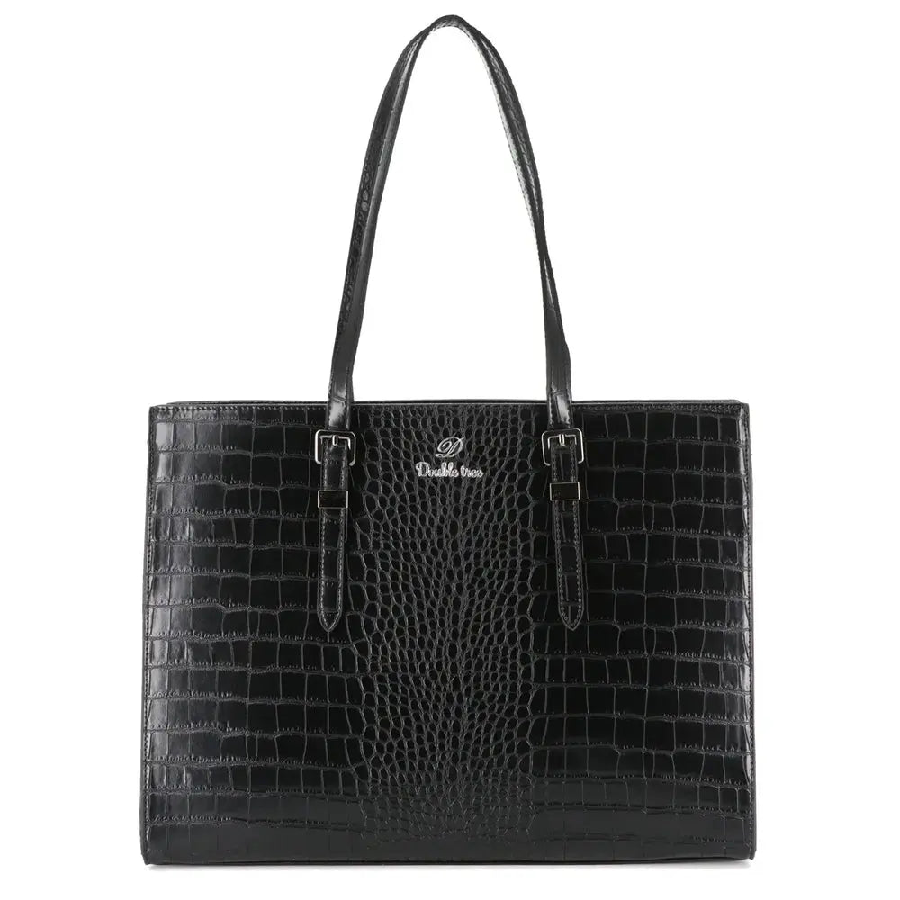Crocochic Sac cabas femme format a4 croco noir