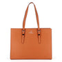 Sac cabas femme simili cuir camel - vue principale | Crocochic