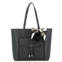 Sac cabas femme cuir synthétique noir - vue principale | Flora & co
