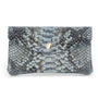Vue princ. du Porte-monnaie mi-long femme python 05S Bleu en cuir par Made in Italy.