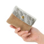 Made in Italy Porte-monnaie cartes cuir suède irisé 043 taupe