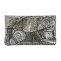 Vue princ. du Porte-monnaie long suédé irisé baroque 05A Kaki en cuir par Made in Italy.