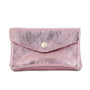 Portefeuille pochette passeport cuir irisé Rose - Crocochic