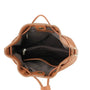Made in Italy Sac seau à bandoulière femme cuir camel