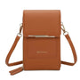 Vue princ. du Pochette bandoulière femme smartphone camel en cuir synthétique par Gallantry.