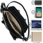 Sac bandoulière cartable multipoche noir Flora & co