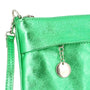 Vue 4 du Pochette bandoulière cuir irisé lanière Vert par Made in Italy.