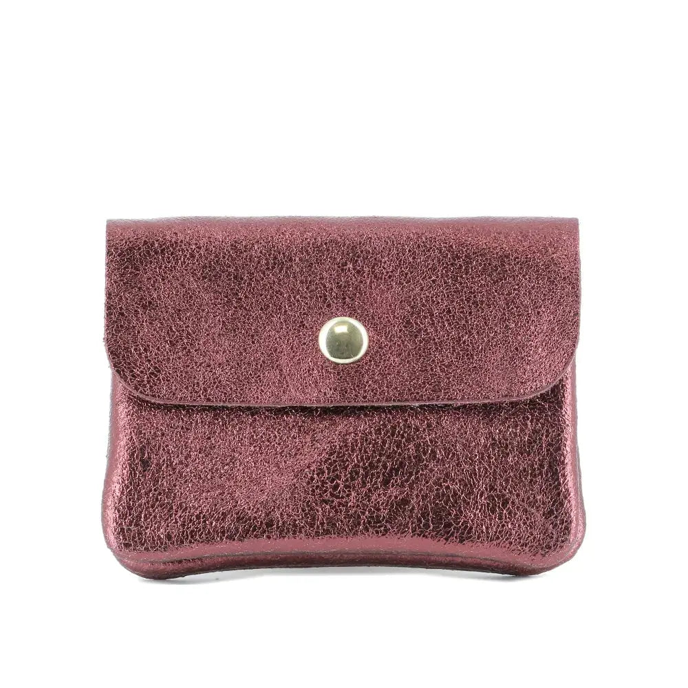 Porte-monnaie femme cuir italien irisé 041 Bordeaux
