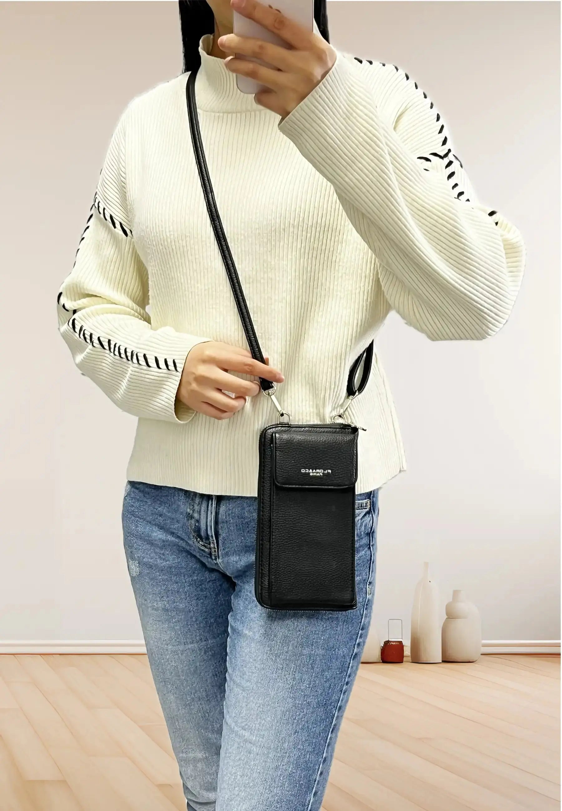 Flora & co Pochette téléphone bandoulière femme noir