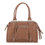 Vue princ. du Grand sac à main bowling grainé camel VORTEX en cuir synthétique par Flora & co.
