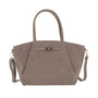 Sac cabas bandoulière femme simili cuir taupe - vue principale | Flora & co