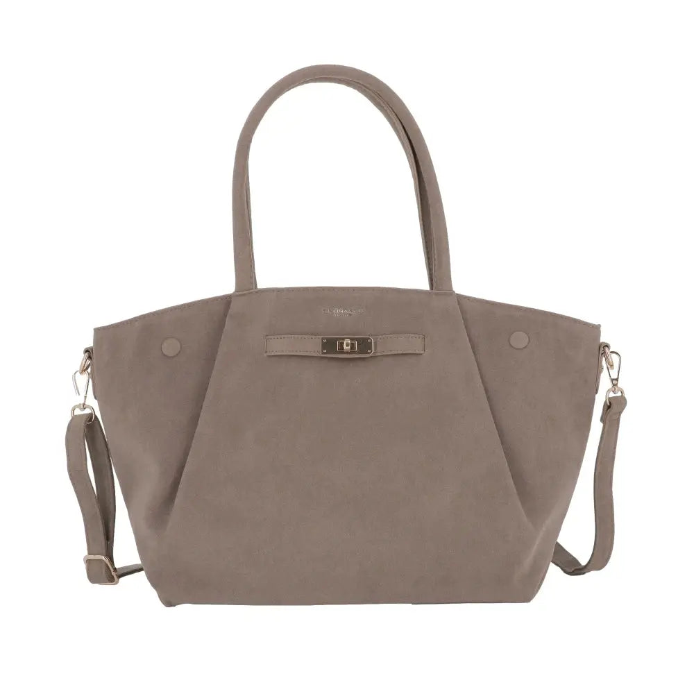 Sac à main bandoulière suédé Taupe