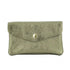 Portefeuille pochette passeport cuir isiré Olive main image