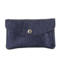 Portefeuille pochette passeport cuir irisé Bleu Marine - Crocochic