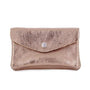 Portefeuille pochette passeport cuir irisé Or Rose - Crocochic