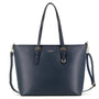 Vue princ. du Grand sac à main cours femme bleu marine en cuir synthétique par Flora & co.