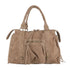 Grand sac cabas bowling cuir suédé femme Taupe main image