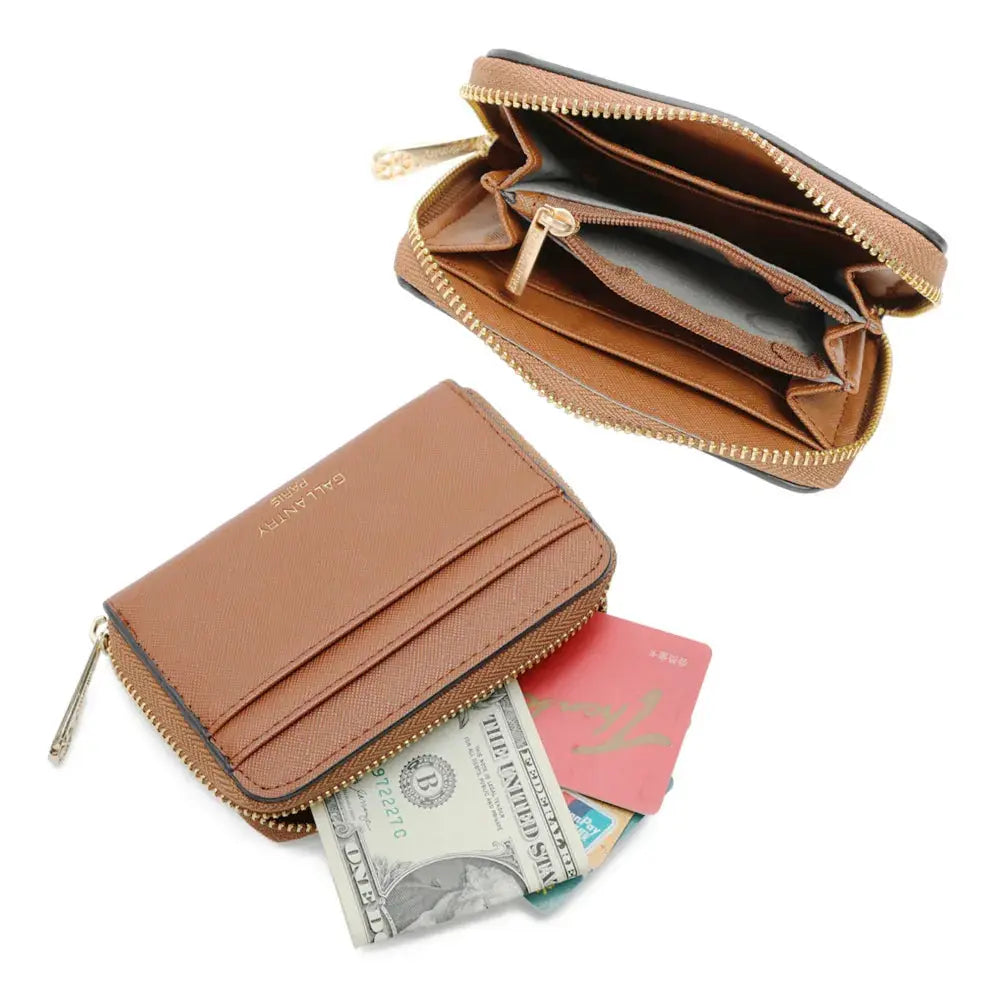 Portefeuille porte-monnaie femme française camel Gallantry