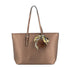 Flora & co Sac cabas femme pompon foulard léger marron métal