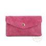 Portefeuille mi-long cuir suédé grainé 05C Fuchsia - Crocochic