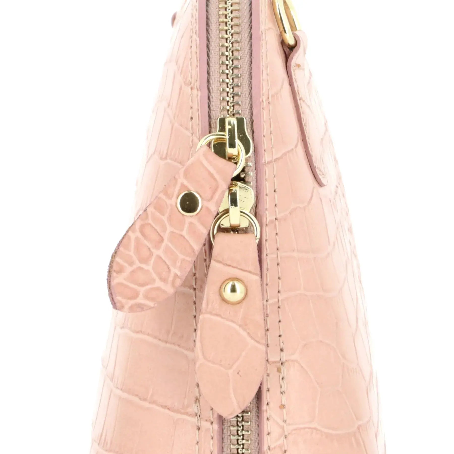 Made in Italy Sac dôme bandoulière femme cuir rose