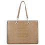 Sac cabas femme simili cuir taupe - vue principale | Flora & co